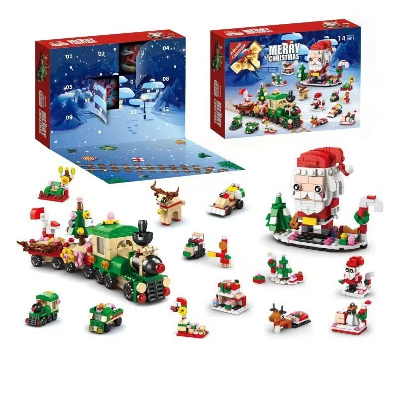 Bauleno | Building Block Advent Calendar for Kids with 12 Blocks for a Christmas Tree