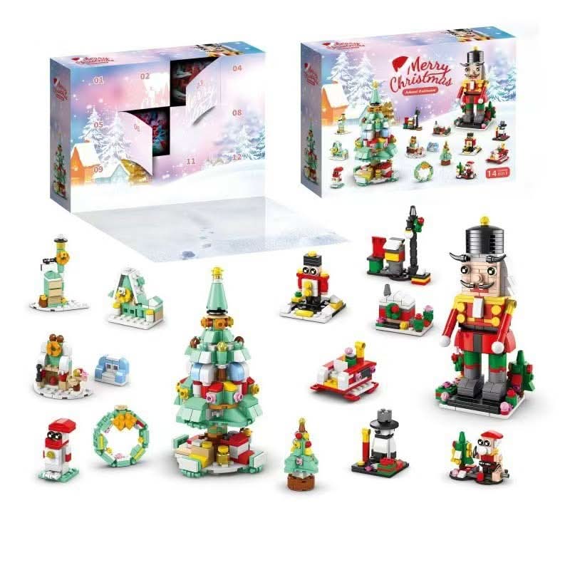 Bauleno | Building Block Advent Calendar for Kids with 12 Blocks for a Christmas Tree