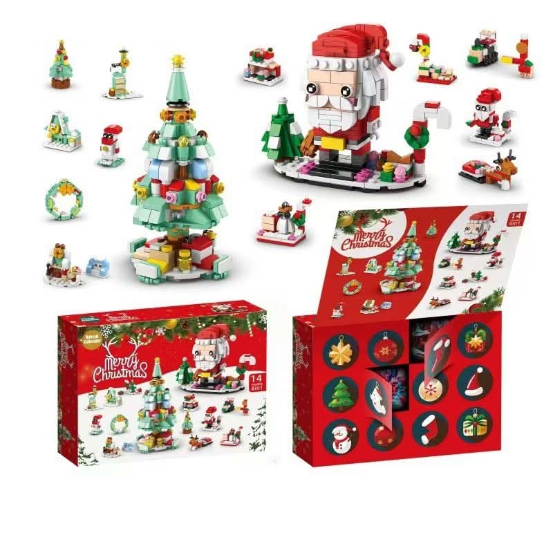 Bauleno | Building Block Advent Calendar for Kids with 12 Blocks for a Christmas Tree