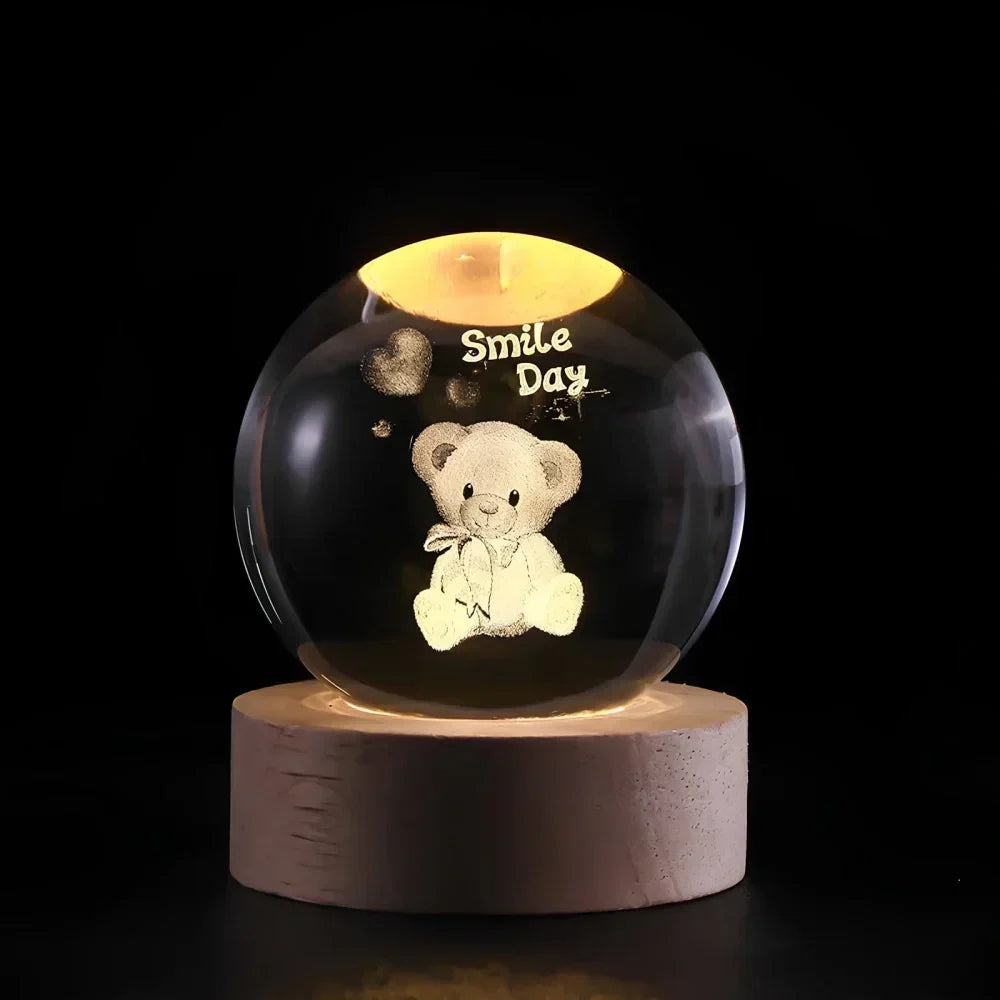 Crystal Ball Lamp with Coloured LED Lighting – Decorative Mood Light for Living Room & Bedroom