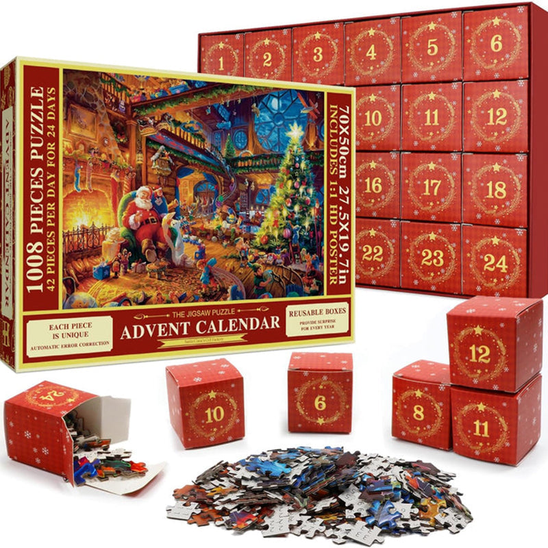 Piecora | Christmas Jigsaw Puzzle Advent Calendar with 1008 Pieces