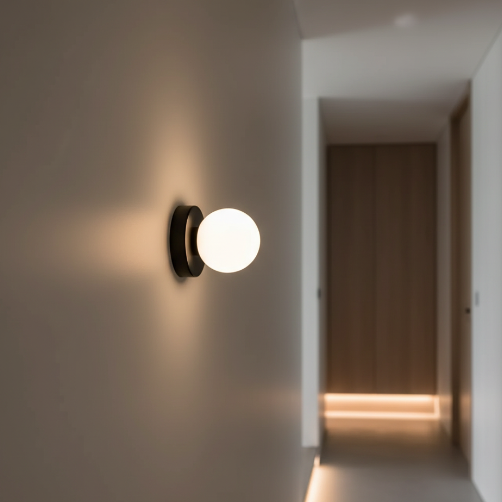 Glass Globe Wall & Ceiling Light with Coloured Disc – 12 × 10 cm, G9 LED, 3000K Warm White, Hardwired