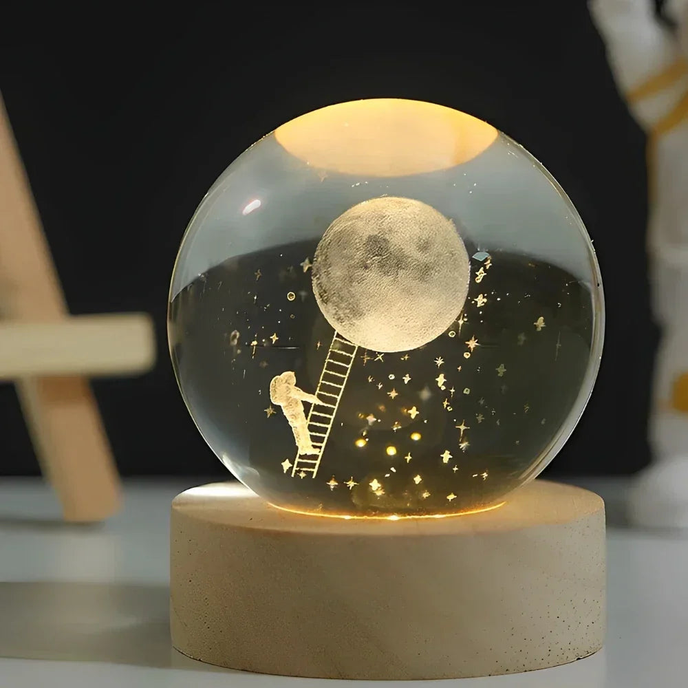 Crystal Ball Lamp with Coloured LED Lighting – Decorative Mood Light for Living Room & Bedroom