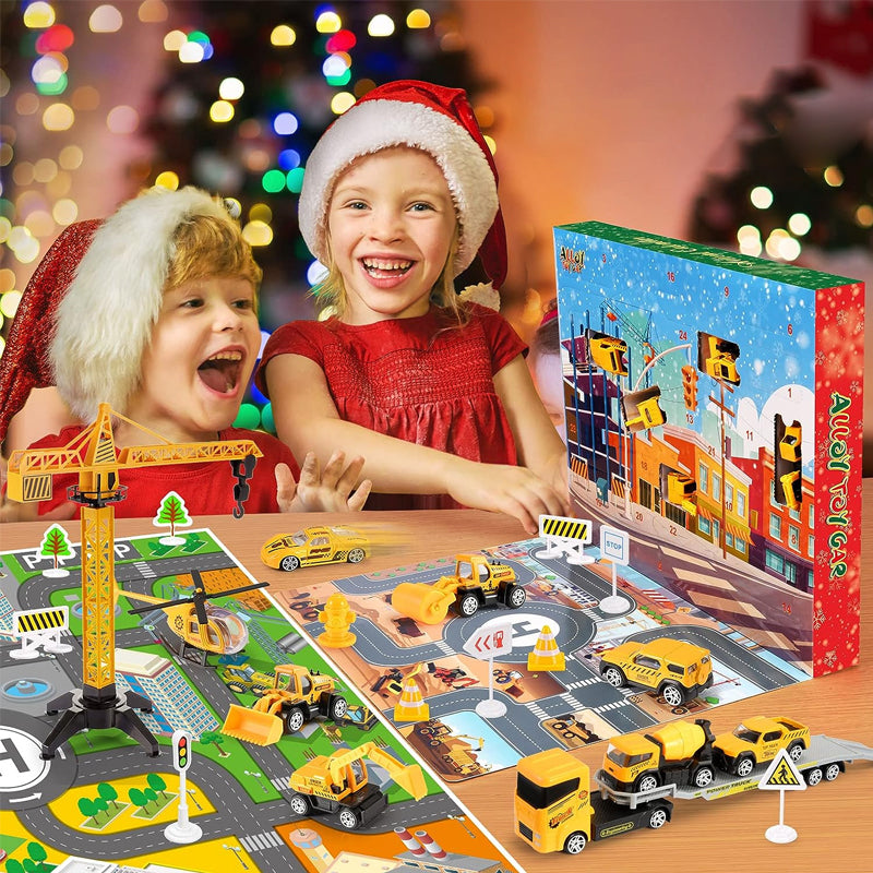 Kranoli | Construction Vehicle Advent Calendar for Kids with Crane and Play Board