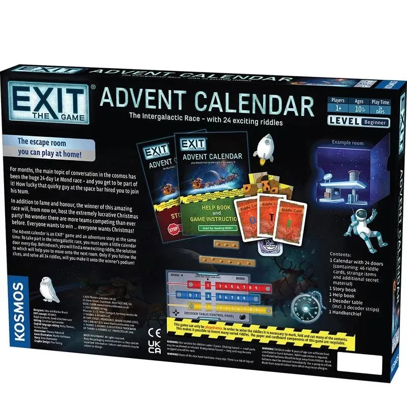 Escape Room Advent Calendar with 24 Space Puzzle Compartments 2026