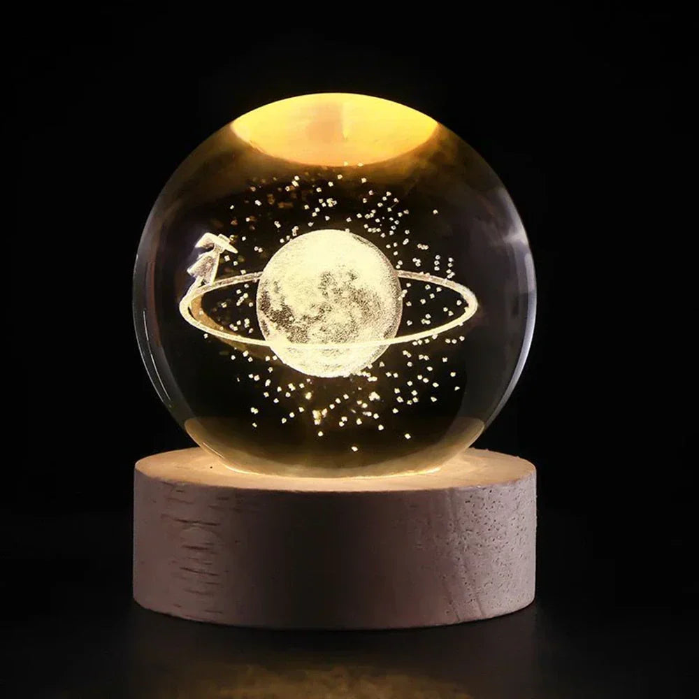Crystal Ball Lamp with Coloured LED Lighting – Decorative Mood Light for Living Room & Bedroom