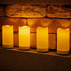 Flameless LED Candles with Drip Effect – Battery-Operated Decorative Candles, Warm Mood Light for Living Room