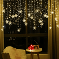 USB Snowflake String Lights – 4 m Multicolour LED, Christmas Decoration for Festive Winter Interiors