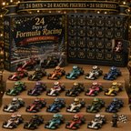 Pistora | Racing Car Shaped Acrylic Advent Calendar with 24 Numbered Compartments