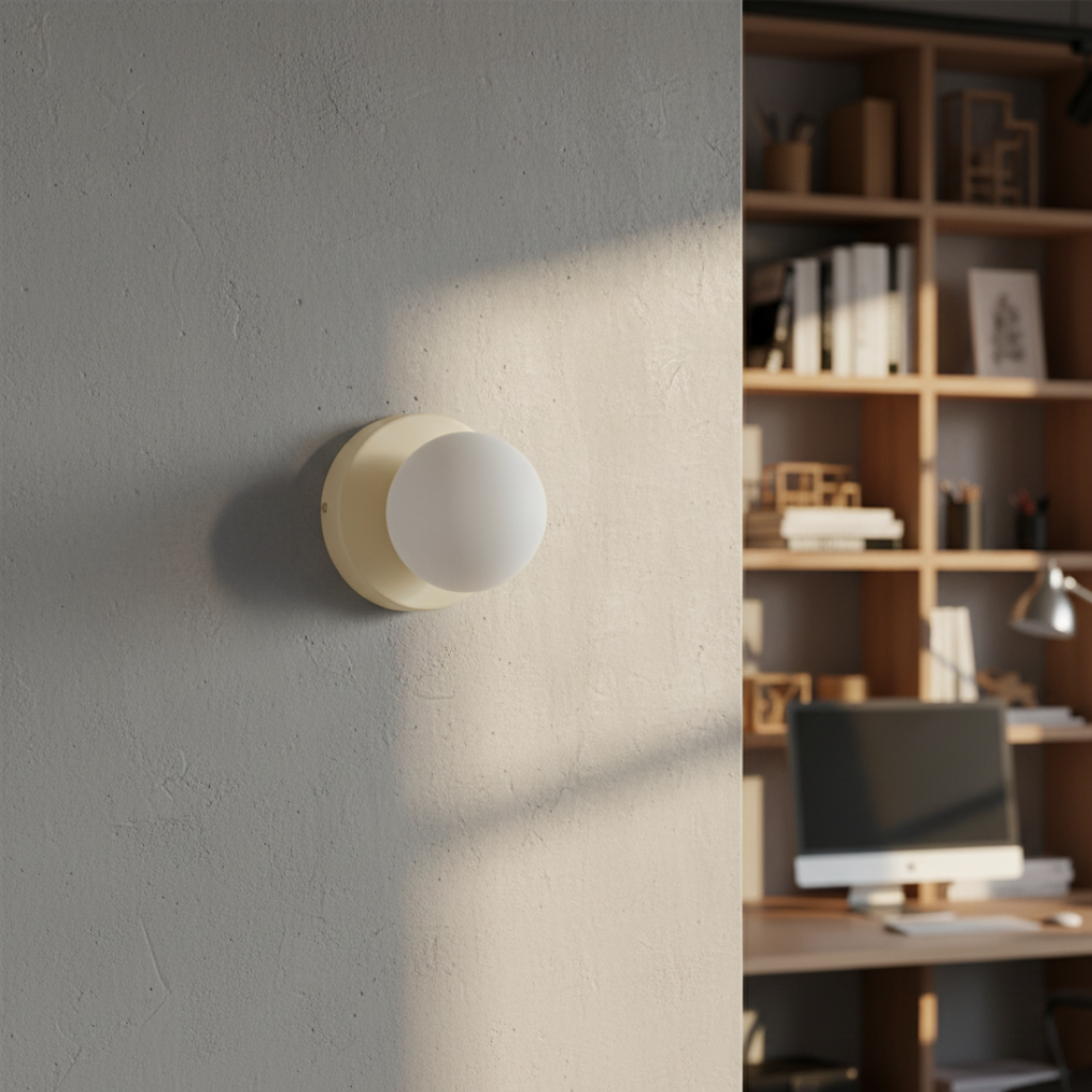 Glass Globe Wall & Ceiling Light with Coloured Disc – 12 × 10 cm, G9 LED, 3000K Warm White, Hardwired