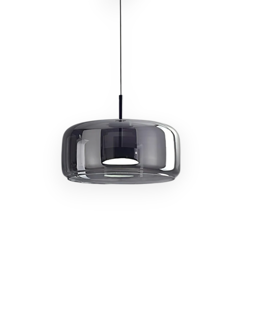 Smoked Glass LED Pendant Light – Dimmable Scandinavian Ceiling Light in Gold, Black or Amber for Dining Room, Kitchen Island & Living Room