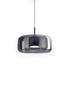 Smoked Glass LED Pendant Light – Dimmable Scandinavian Ceiling Light in Gold, Black or Amber for Dining Room, Kitchen Island & Living Room