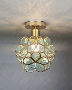 Modern Flower Ceiling Light – Acrylic & Gold-Tone Iron LED Design Lamp, 20 cm