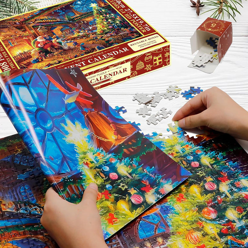 Piecora | Christmas Jigsaw Puzzle Advent Calendar with 1008 Pieces