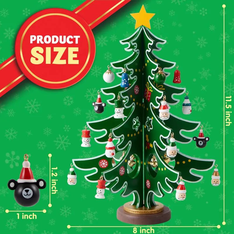 Wintavo | Christmas Tree Advent Calendar for Kids with 24 Hanging Ornaments