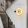 Large Illuminated Wall Clock – Modern Gold & Black Design, 57 × 41.5 cm
