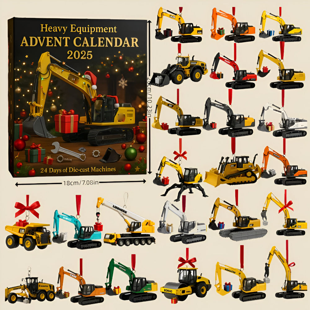 Construction Vehicle Advent Calendar for Kids with 24 Die-Cast Metal Models 2026