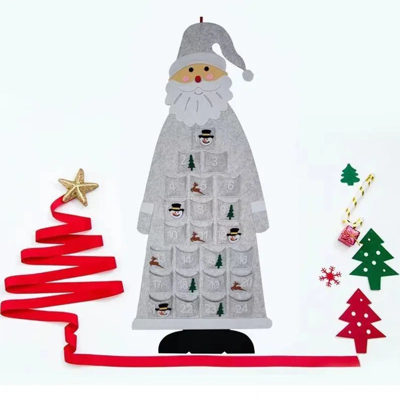 Father Christmas Felt Advent Calendar to Fill with 24 Pockets 2026