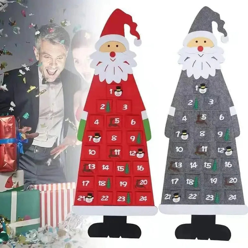 Father Christmas Felt Advent Calendar to Fill with 24 Pockets 2026