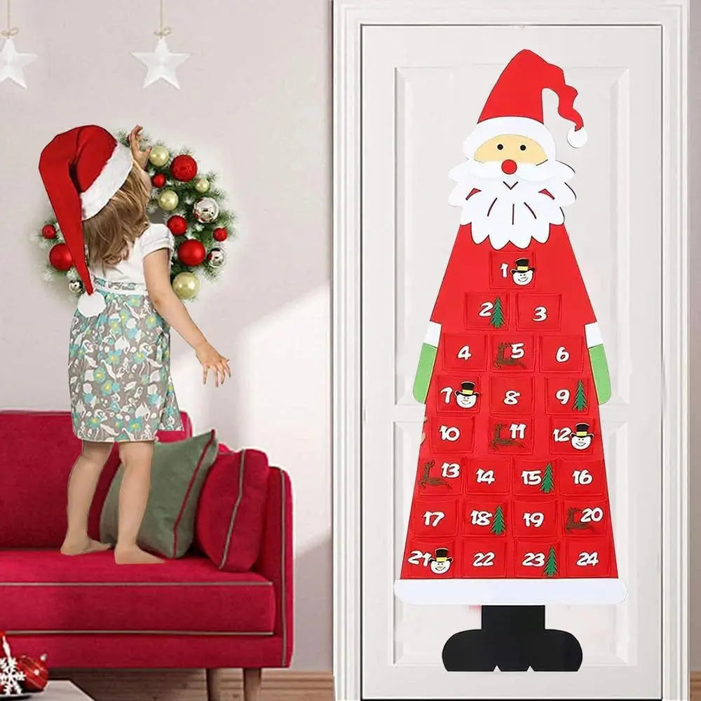 Father Christmas Felt Advent Calendar to Fill with 24 Pockets 2026