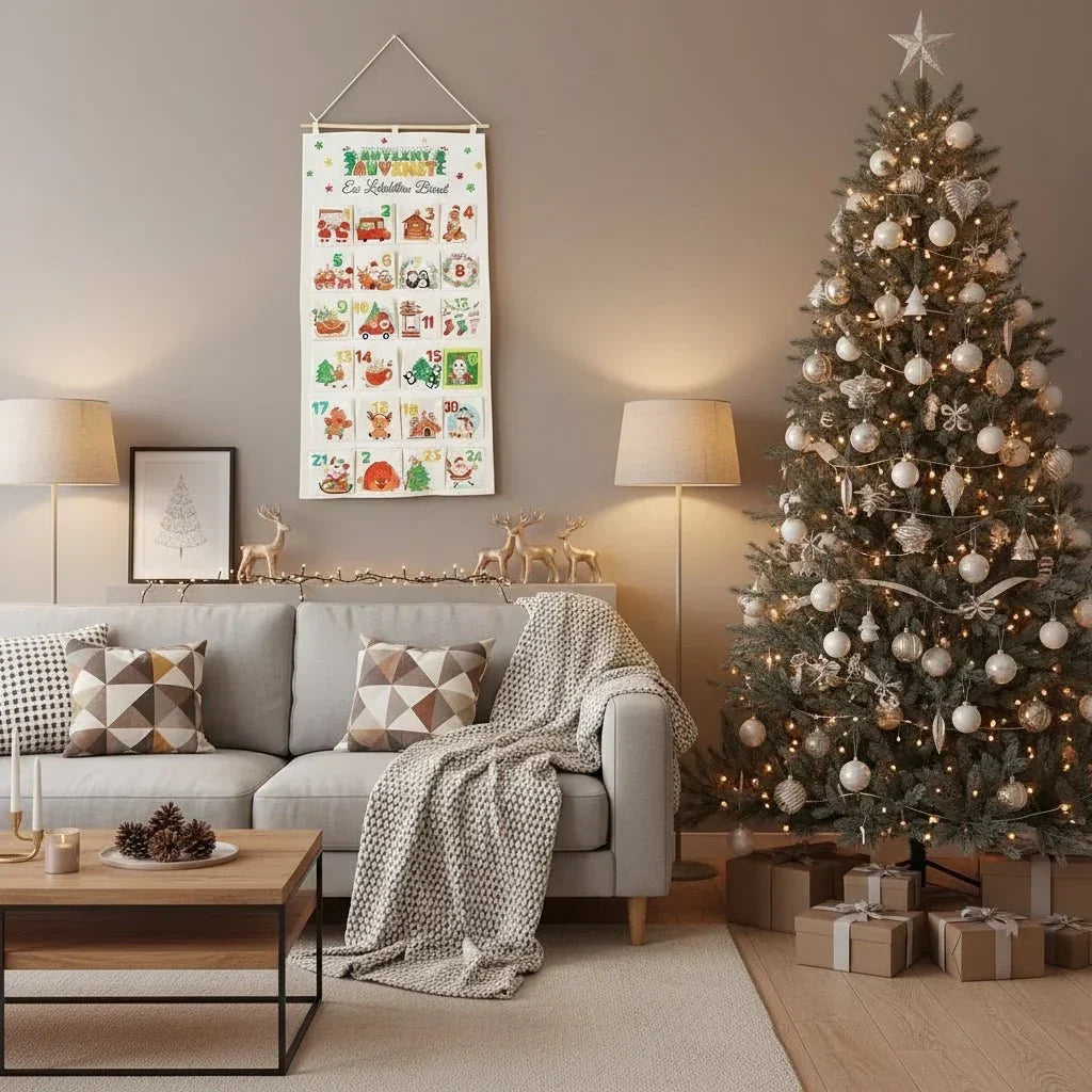 Advelia | Fillable Fabric Advent Calendar with 24 Pockets for Wall Hanging