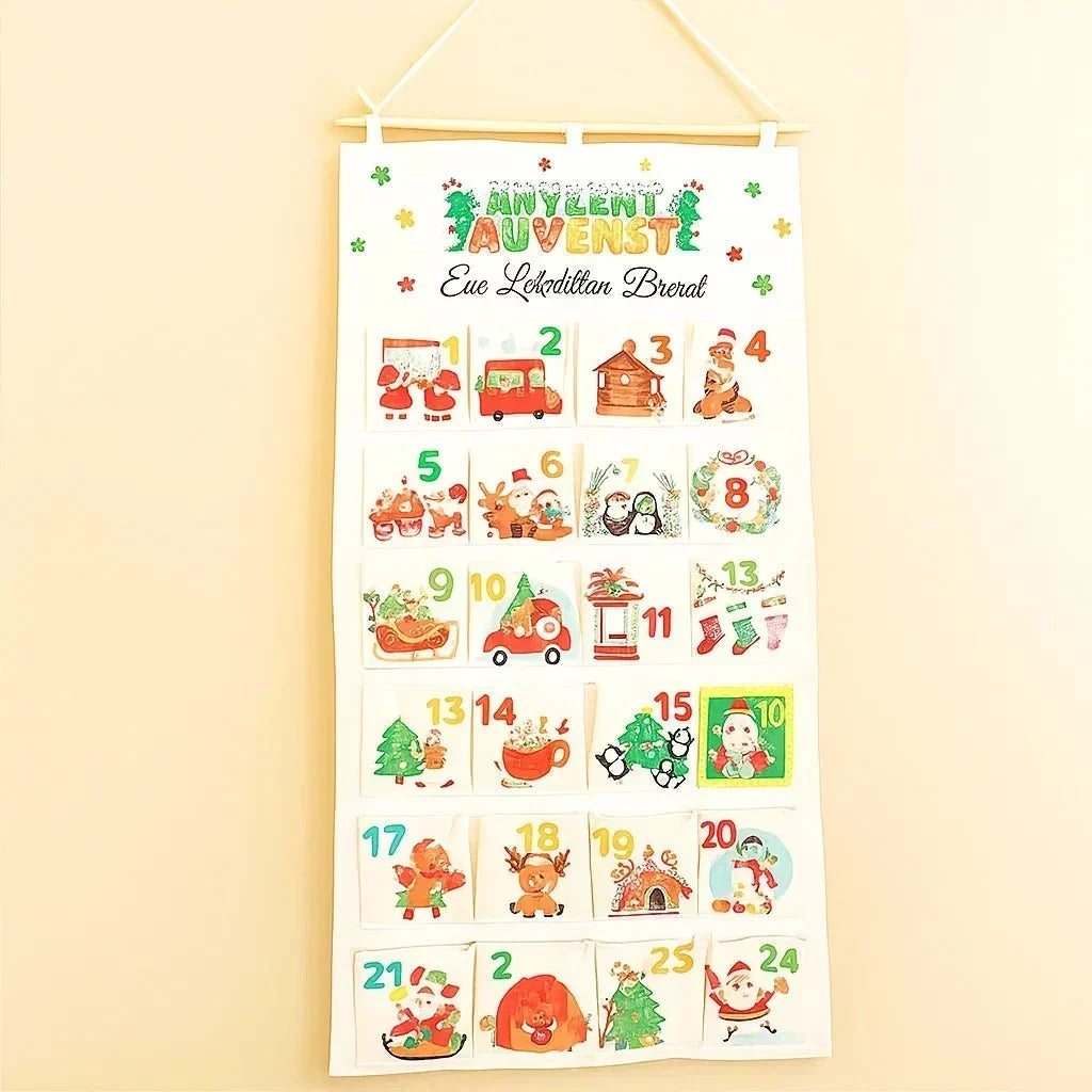 Fillable Fabric Wall Advent Calendar with 24 Compartments 2026
