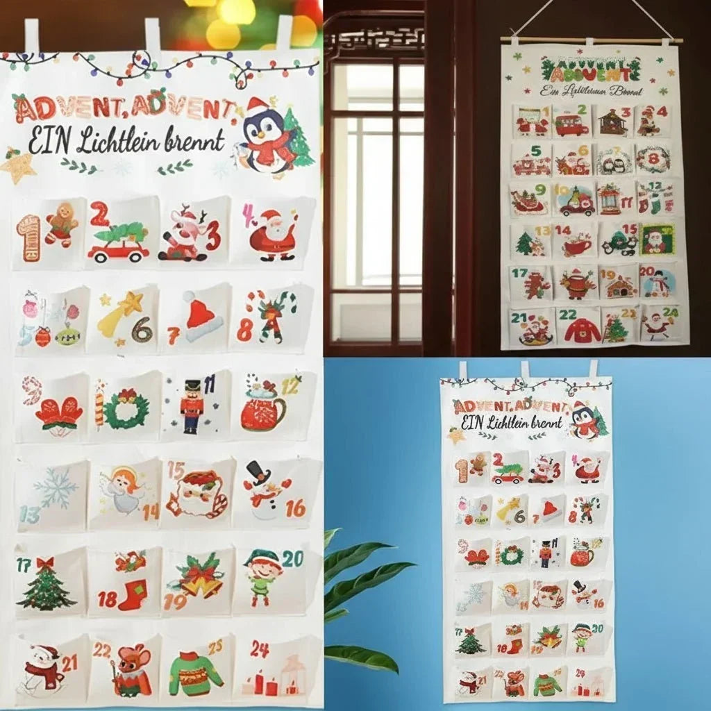 Fillable Fabric Wall Advent Calendar with 24 Compartments 2026
