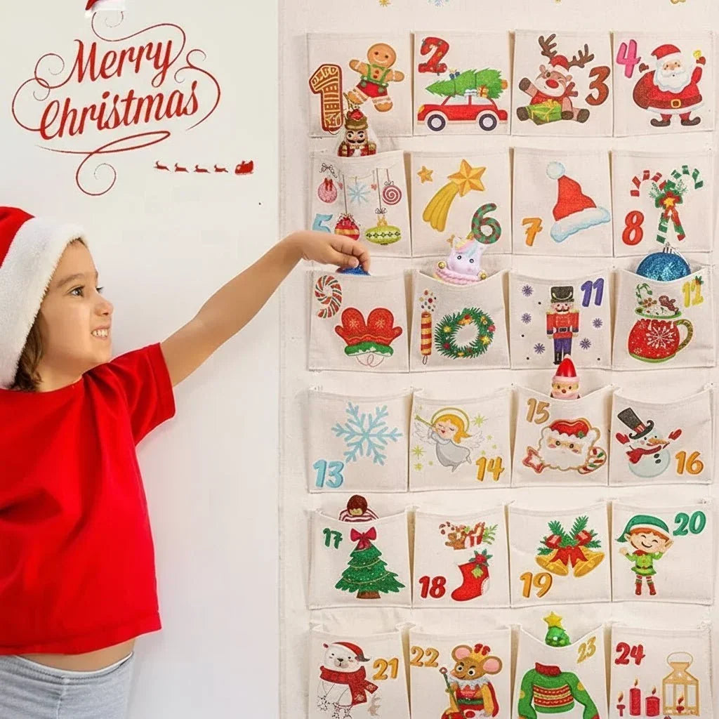 Fillable Fabric Wall Advent Calendar with 24 Compartments 2026