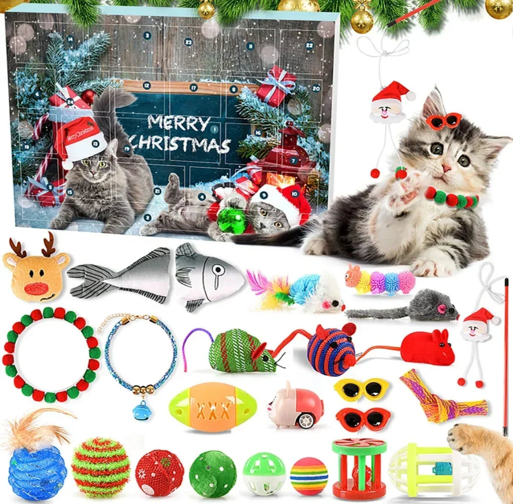 Pet Advent Calendar for Dogs or Cats with 24 Pet Toys 2026