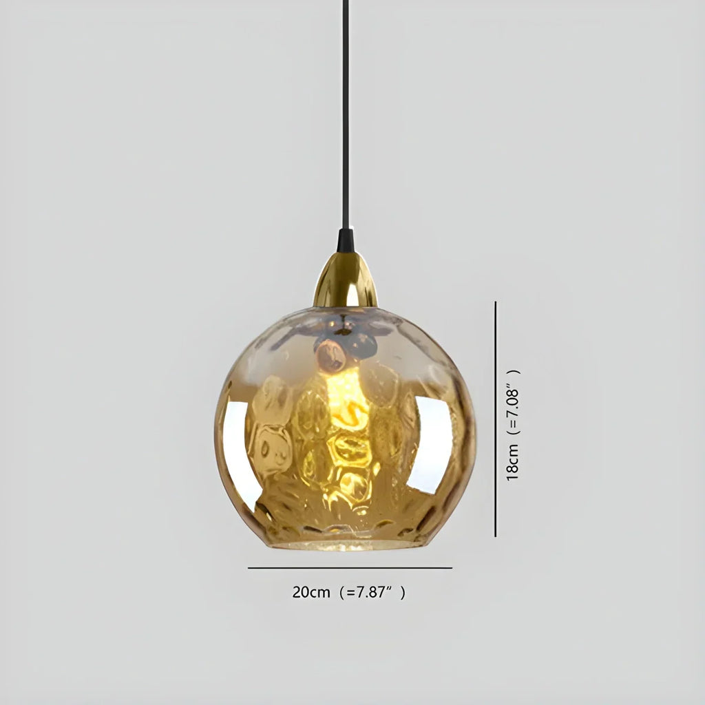 Smoked Glass Globe Pendant Light – Grey, E26, 20 cm, Mood Lighting for Dining Table, Living Room & Bedroom