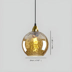 Smoked Glass Globe Pendant Light – Grey, E26, 20 cm, Mood Lighting for Dining Table, Living Room & Bedroom