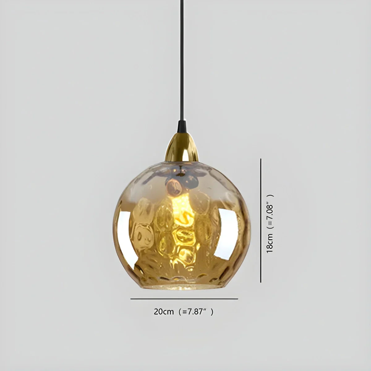 Smoked Glass Globe Pendant Light – Grey, E26, 20 cm, Mood Lighting for Dining Table, Living Room & Bedroom