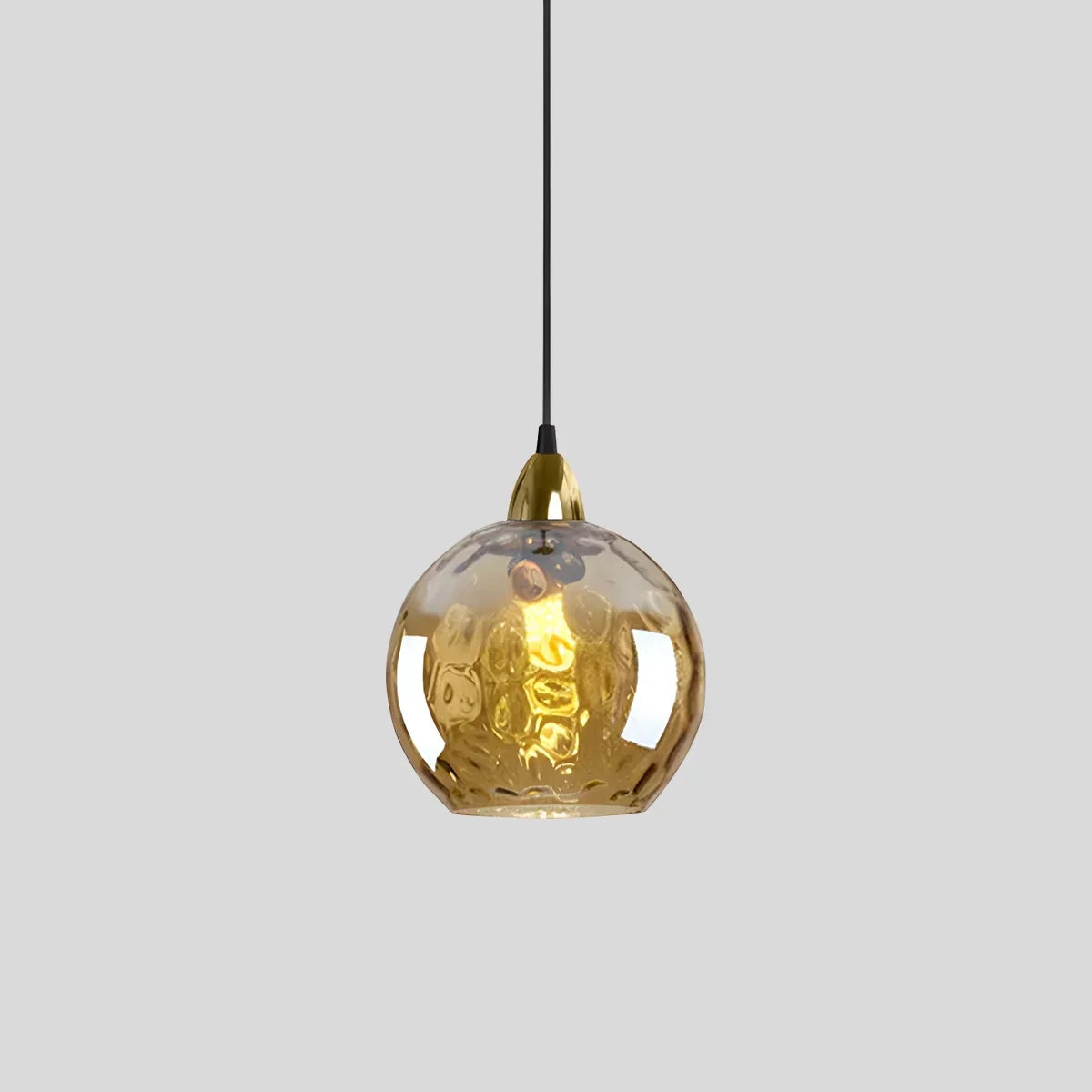 Smoked Glass Globe Pendant Light – Grey, E26, 20 cm, Mood Lighting for Dining Table, Living Room & Bedroom