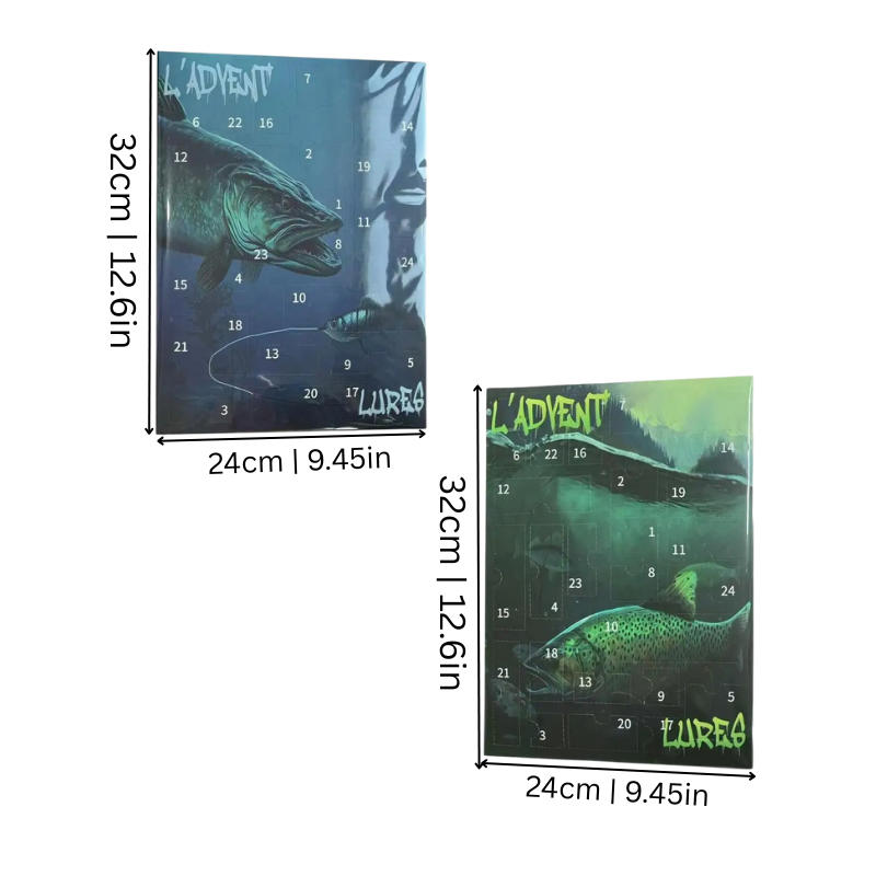 Koderia | Fishing Advent Calendar with 24 Metal and Plastic Lures