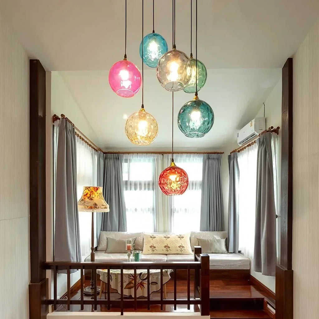 Smoked Glass Globe Pendant Light – Grey, E26, 20 cm, Mood Lighting for Dining Table, Living Room & Bedroom
