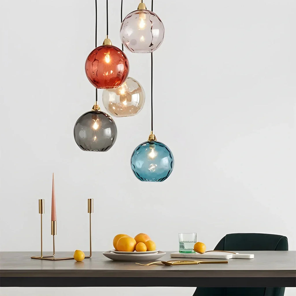 Smoked Glass Globe Pendant Light – Grey, E26, 20 cm, Mood Lighting for Dining Table, Living Room & Bedroom
