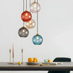Smoked Glass Globe Pendant Light – Grey, E26, 20 cm, Mood Lighting for Dining Table, Living Room & Bedroom