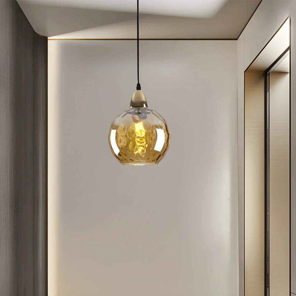 Smoked Glass Globe Pendant Light – Grey, E26, 20 cm, Mood Lighting for Dining Table, Living Room & Bedroom