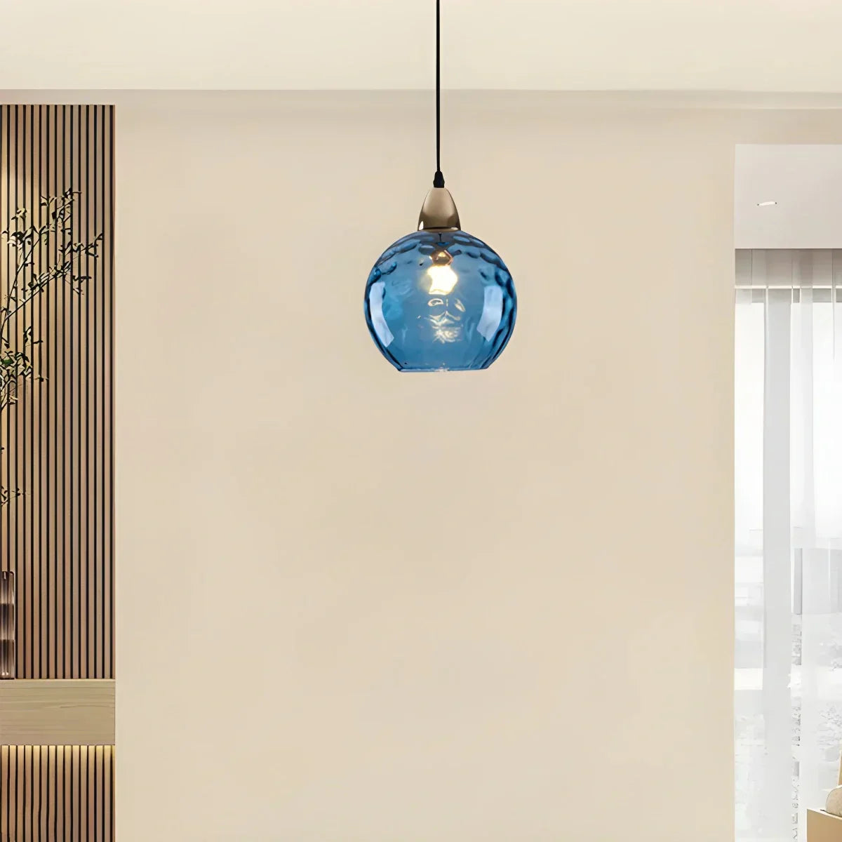 Smoked Glass Globe Pendant Light – Grey, E26, 20 cm, Mood Lighting for Dining Table, Living Room & Bedroom