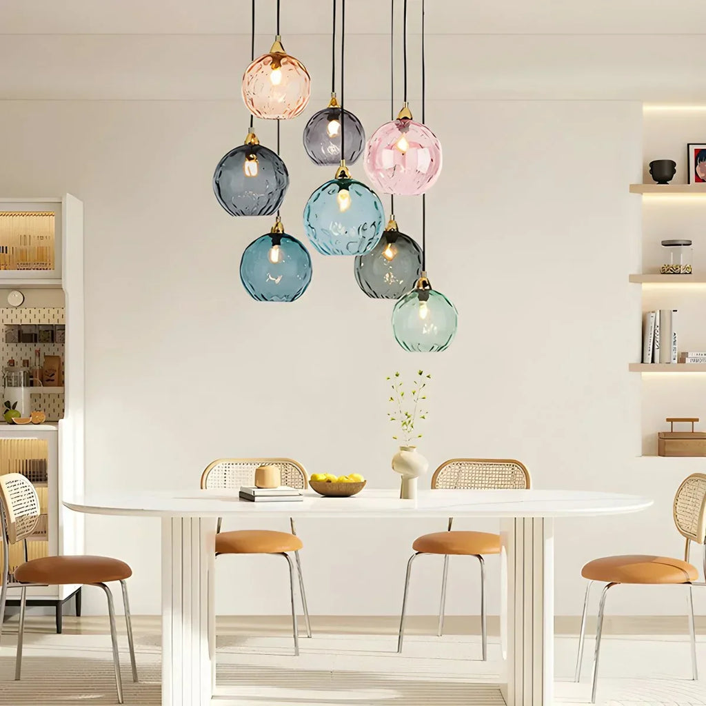 Smoked Glass Globe Pendant Light – Grey, E26, 20 cm, Mood Lighting for Dining Table, Living Room & Bedroom