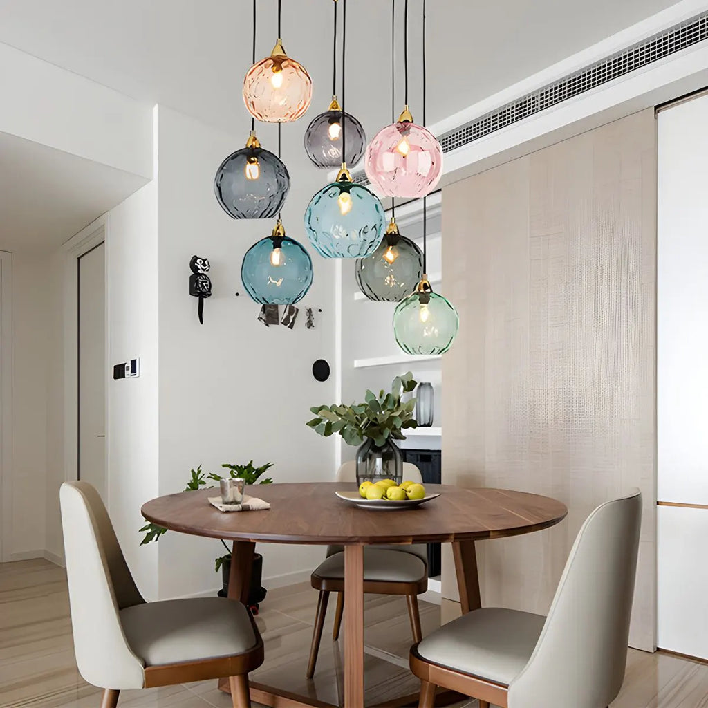 Smoked Glass Globe Pendant Light – Grey, E26, 20 cm, Mood Lighting for Dining Table, Living Room & Bedroom