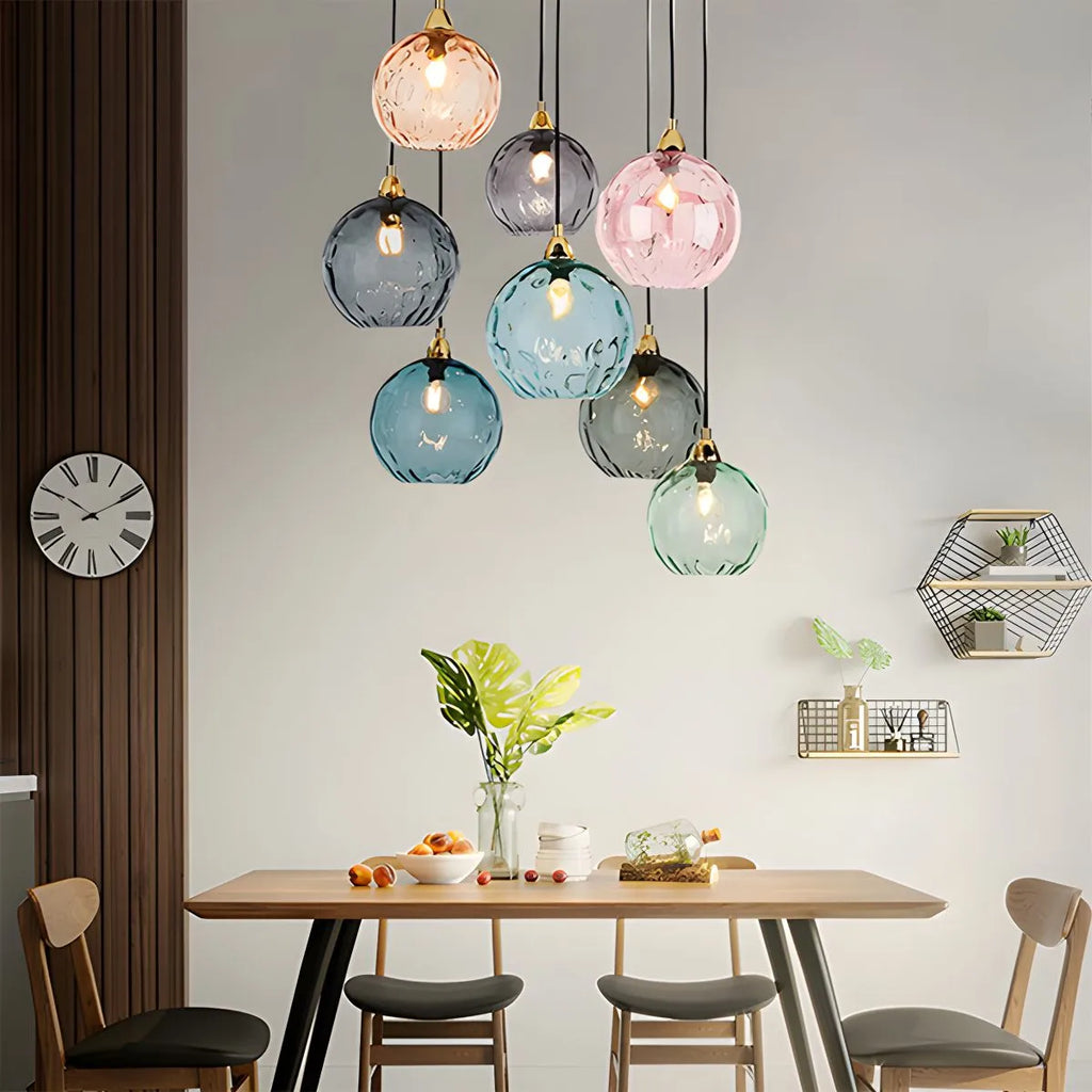 Smoked Glass Globe Pendant Light – Grey, E26, 20 cm, Mood Lighting for Dining Table, Living Room & Bedroom