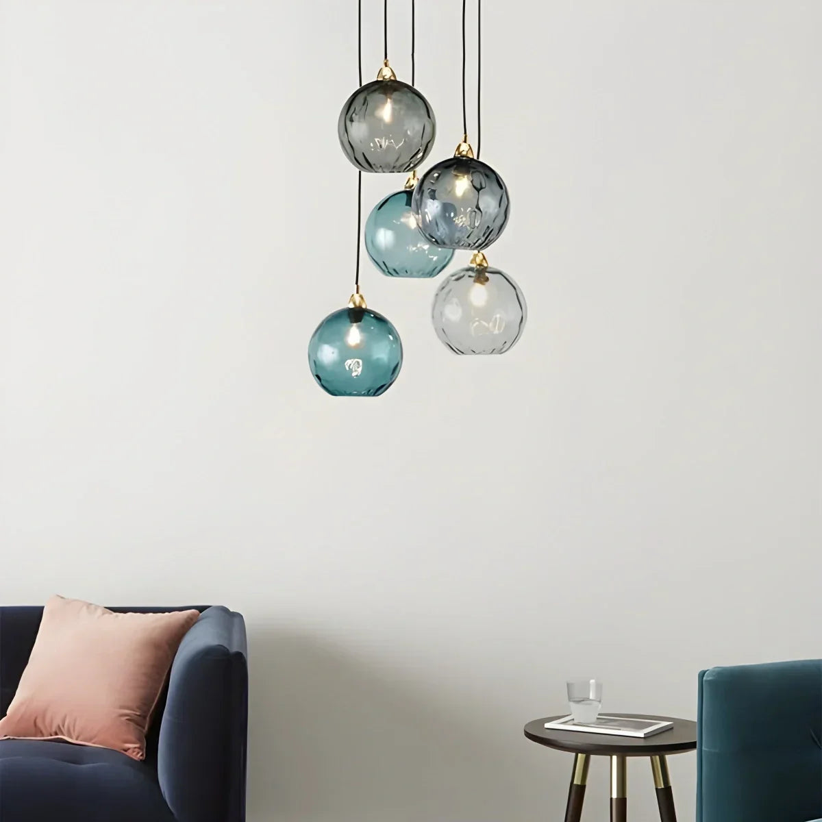 Smoked Glass Globe Pendant Light – Grey, E26, 20 cm, Mood Lighting for Dining Table, Living Room & Bedroom