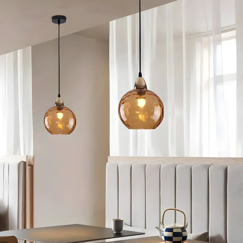 Smoked Glass Globe Pendant Light – Grey, E26, 20 cm, Mood Lighting for Dining Table, Living Room & Bedroom