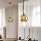 Smoked Glass Globe Pendant Light – Grey, E26, 20 cm, Mood Lighting for Dining Table, Living Room & Bedroom