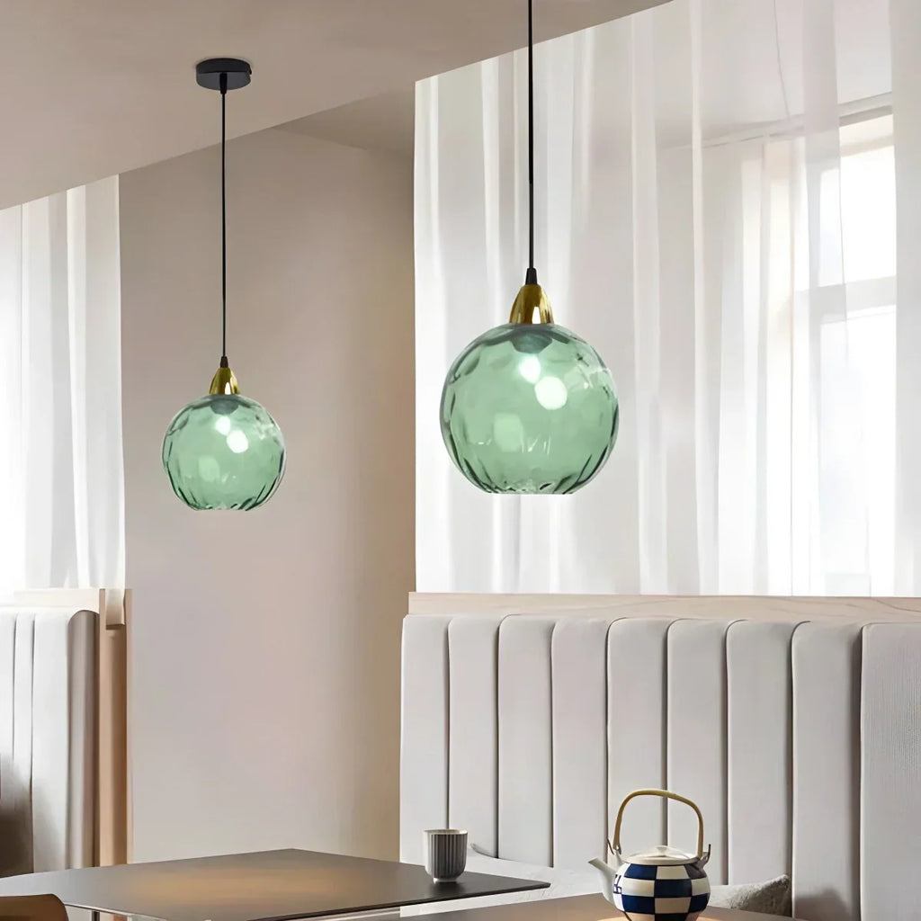 Smoked Glass Globe Pendant Light – Grey, E26, 20 cm, Mood Lighting for Dining Table, Living Room & Bedroom