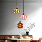 Smoked Glass Globe Pendant Light – Grey, E26, 20 cm, Mood Lighting for Dining Table, Living Room & Bedroom