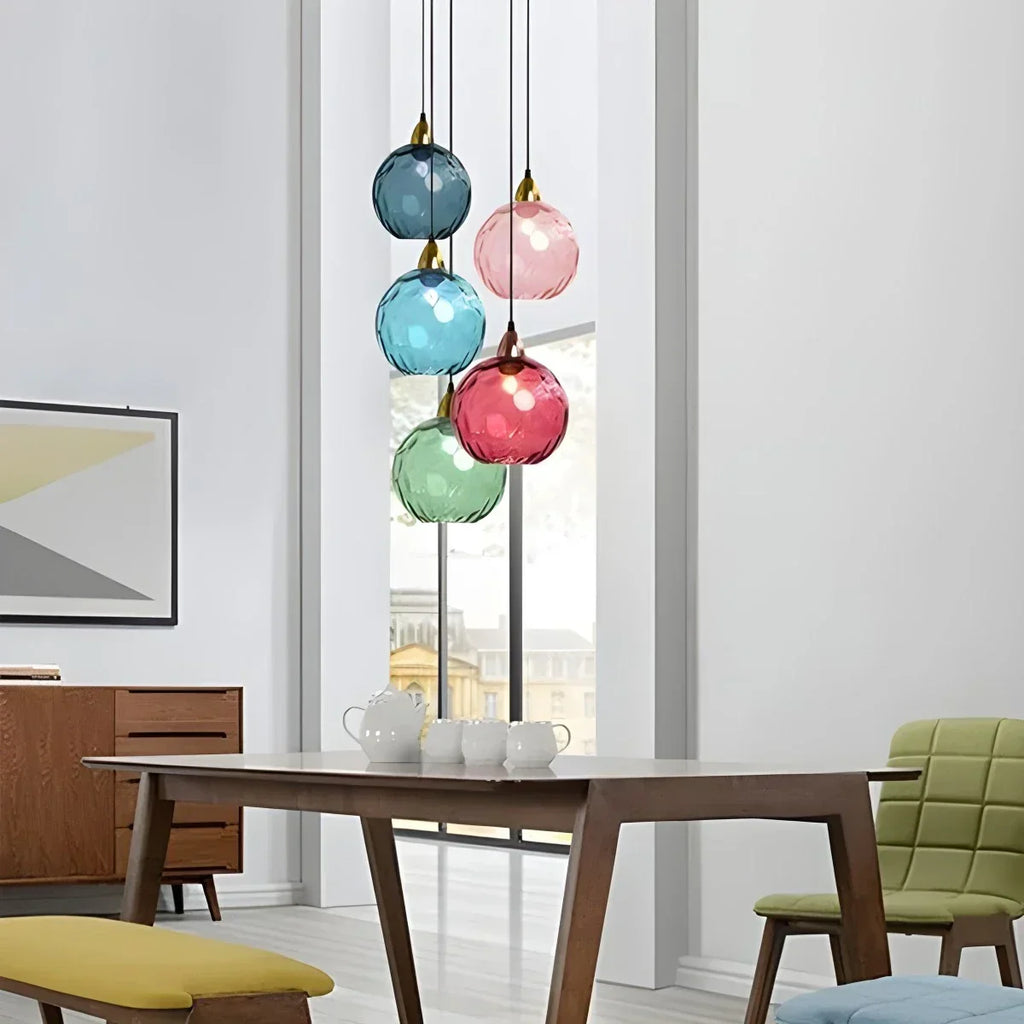 Smoked Glass Globe Pendant Light – Grey, E26, 20 cm, Mood Lighting for Dining Table, Living Room & Bedroom