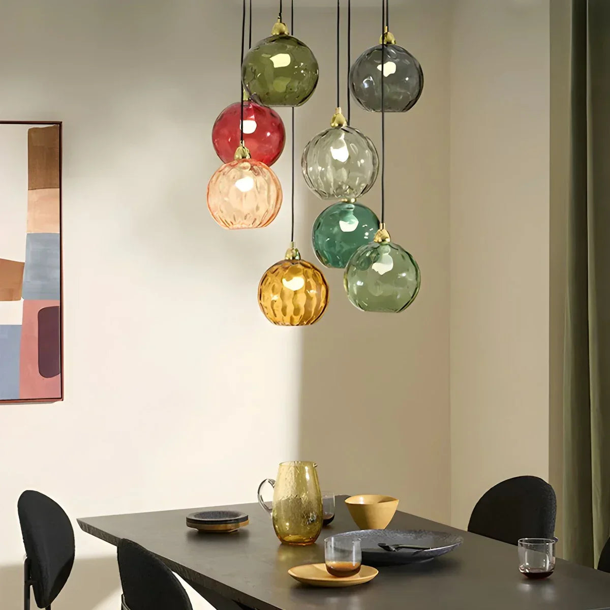 Smoked Glass Globe Pendant Light – Grey, E26, 20 cm, Mood Lighting for Dining Table, Living Room & Bedroom