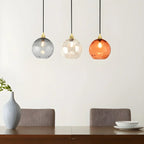 Smoked Glass Globe Pendant Light – Grey, E26, 20 cm, Mood Lighting for Dining Table, Living Room & Bedroom